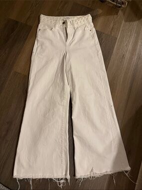 Frame Denim White Wide-Leg Palazzo Jean